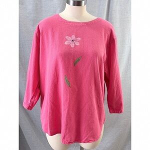 Elegant Pink Floral Blouse